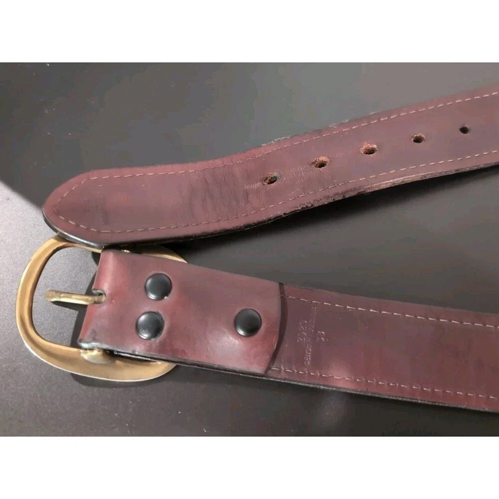 VINTAGE CABELA'S BROWN THICK COWHIDE LEATHER BELT SIZE 38   USA